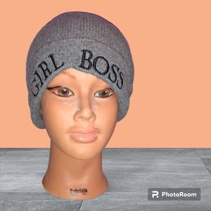 🆓️ FREE WITH ANY PURCHASE "Girl Boss" Gray Beanie Boggin Hat